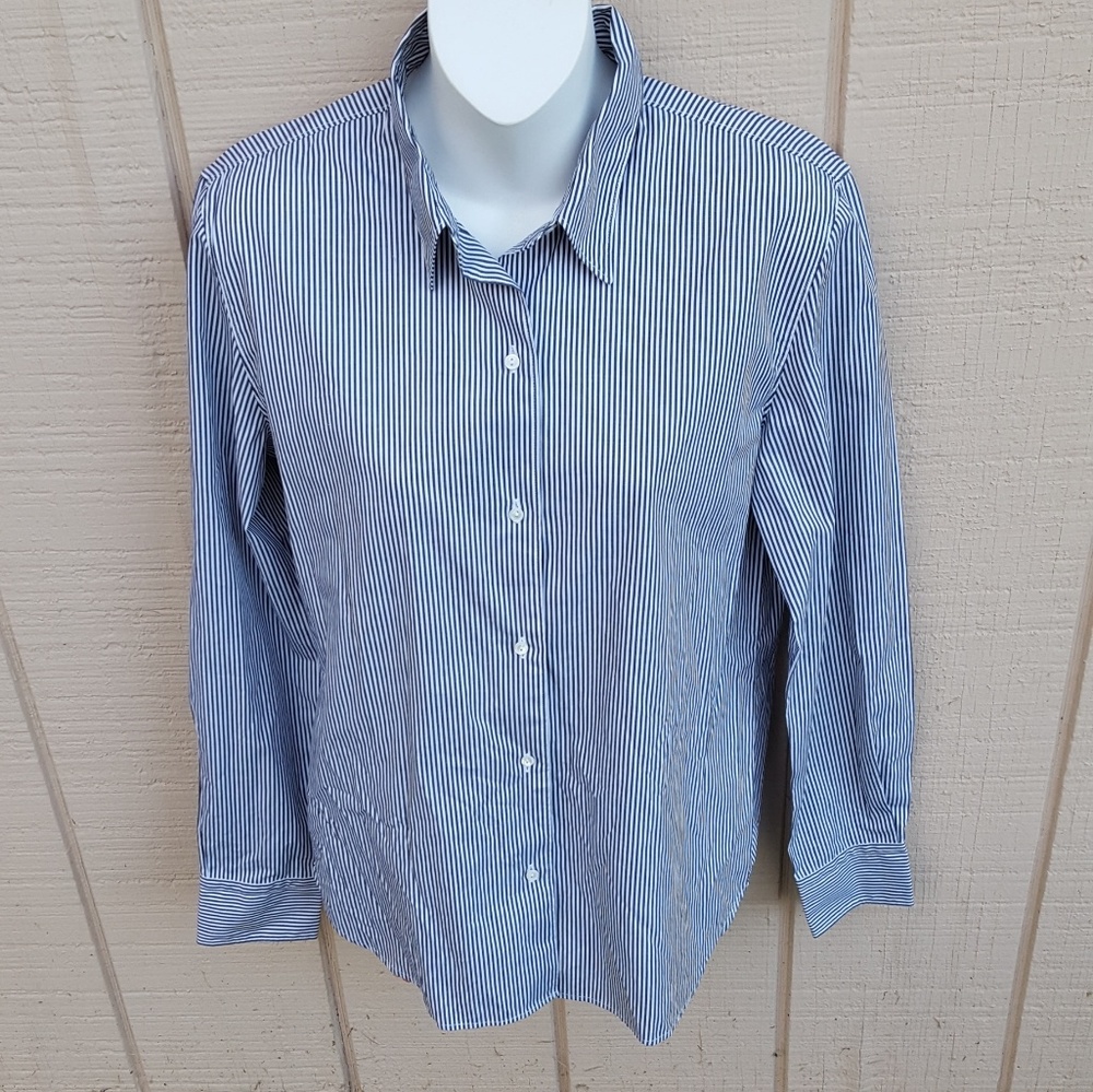 Clara Cottmann IT 42 4/6 Cotton Stripe Dress Shirt